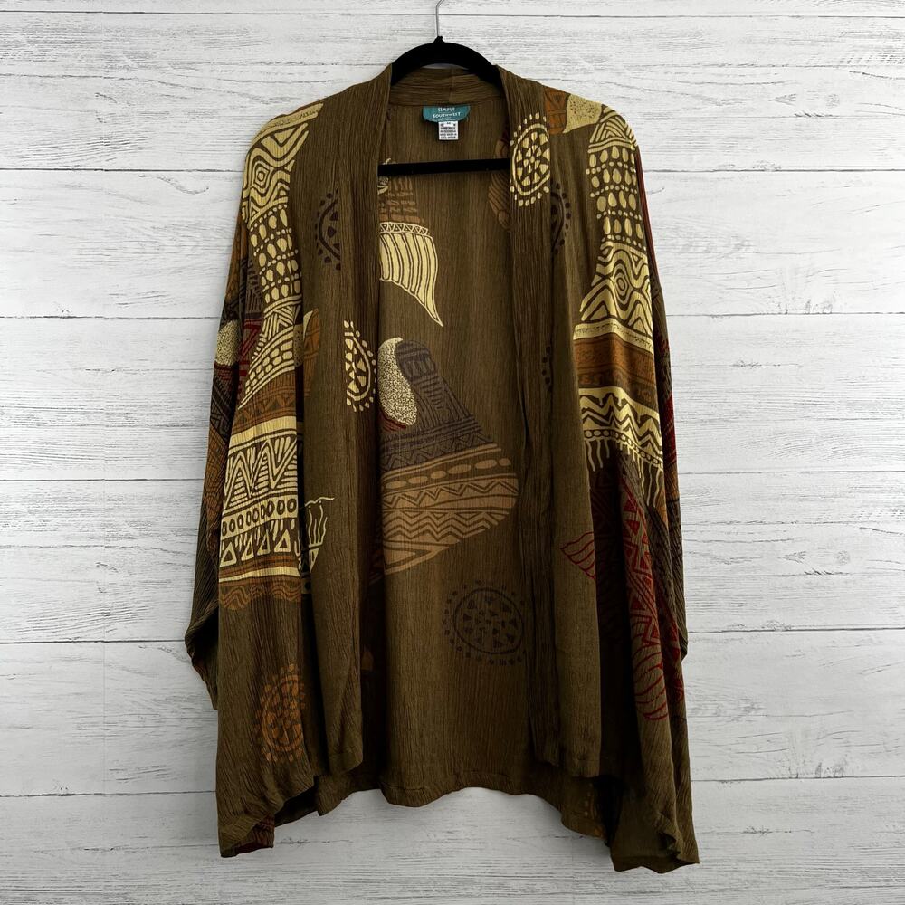 Simply Southwest Textured Lightweight Kimono Topper Size M